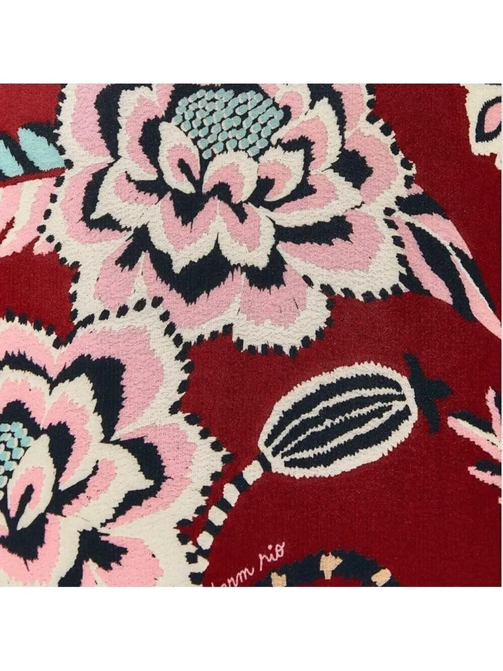 Farm Rio Burgundy Pineapple Inspiration V Neck Maxi Dress